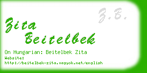 zita beitelbek business card